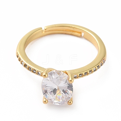 Cubic Zirconia Adjustable Ring RJEW-E264-02G-1