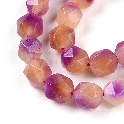Dyed Natural White Jade Beads Strands G-T139-8mm-45Q-1