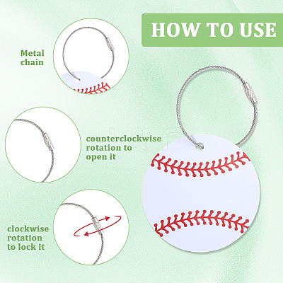 12Pcs PVC Baseball Luggage Tags AJEW-SP0004-23A-1