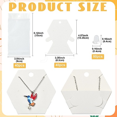 40Pcs Paper Jewelry Display Cards CDIS-FS0001-32B-1