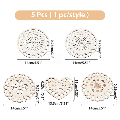 5 Styles Cottonwood Embroidery Floss Organizer DIY-NB0004-91-1