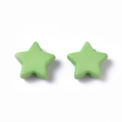 Opaque Acrylic Beads X-SACR-WH0002-07D-1