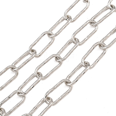 Hammered Brass Paperclip Chains KK-CBAC547-14P-1