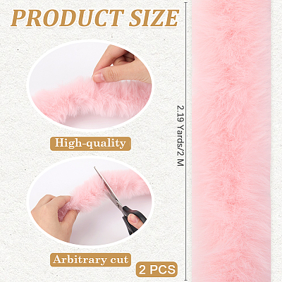 2Pcs Faux Fur Chenille Stick Fabric Roll for Christmas Tree Decor or Wreath Bows Craft FIND-CY0001-48A-1