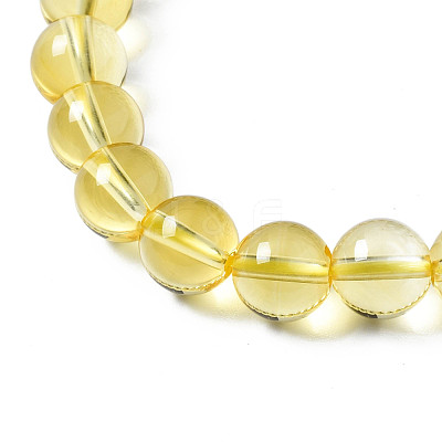 Synthetic Citrine Beaded Stretch Bracelets X-BJEW-Q692-48B-1