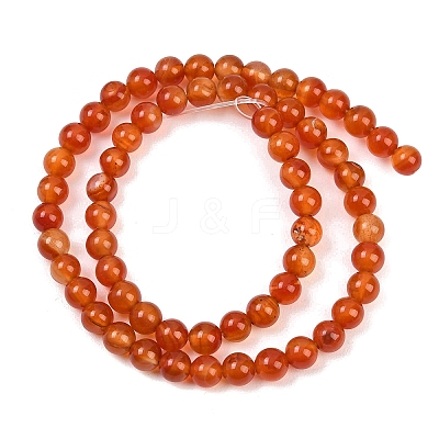 Natural Red Agate Beads Strands G-B171-B03-6mm-1