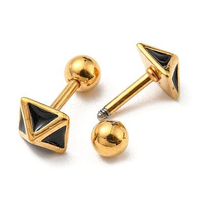 Ion Plating(IP) 304 Stainless Steel Stud Earrings EJEW-Z034-16G-1