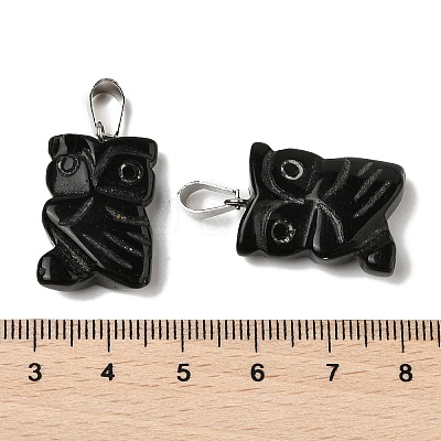 Natural Obsidian Pendants G-B127-09P-04-1