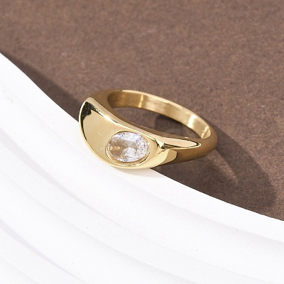304 Stainless Steel Glass Cuff Open Rings RJEW-P177-02B-G-1
