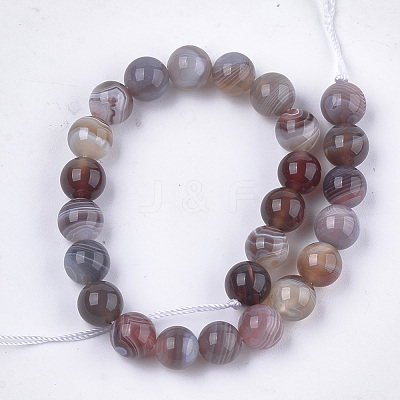Natural Botswana Agate Beads Strands G-S333-8mm-026-1