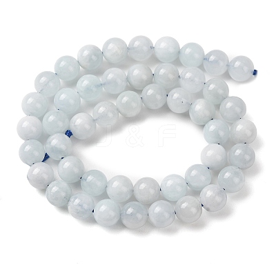Natural Aquamarine Beads Strands G-R446-8mm-04-02-1