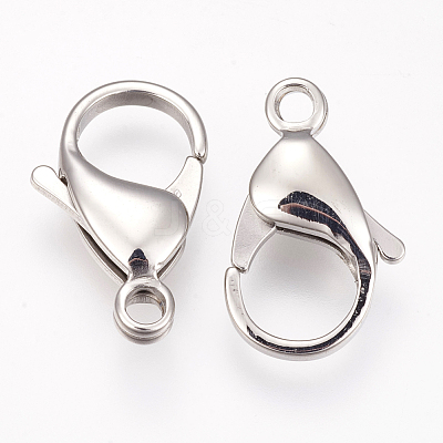 Tarnish Resistant 304 Stainless Steel Lobster Claw Clasps STAS-I082-14P-04-1
