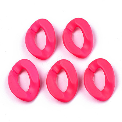 Opaque Spray Painted Acrylic Linking Rings X-OACR-R249-03B-1