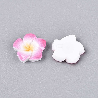 Plumeria Flower Opaque Resin Cabochons CRES-T025-30D-02-1