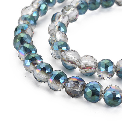 Electroplate Transparent Glass Beads Strands EGLA-T008-23-A01-1