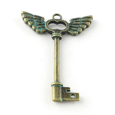 Skeleton Key Zinc Alloy Big Pendants X-PALLOY-R065-157-LF-1