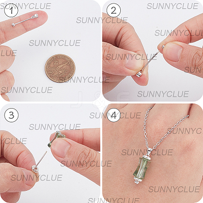 4Pcs 2 Colors Rhodium Plated 925 Sterling Silver Locket Style Planet Pinch Bails STER-SC0001-71B-1