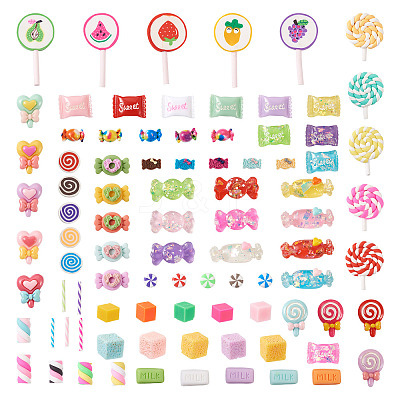 180Pcs 18 Style Resin Cabochons CRES-FW0001-02-1
