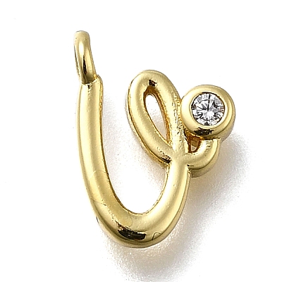 Brass Micro Pave Cubic Zirconia Pendants KK-B132-12G-V-1