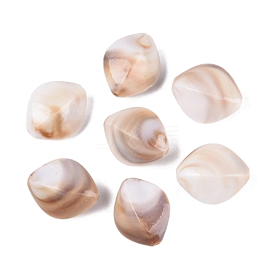 Two Tone Opaque Plastic Beads KY-N025-55-1