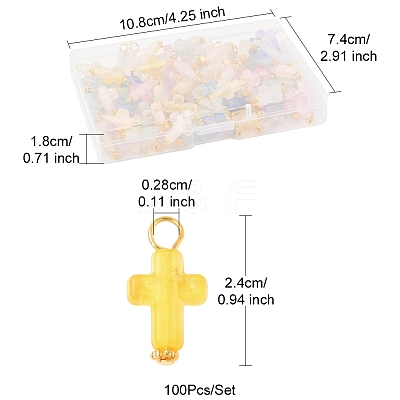 100Pcs Acrylic Pendant PALLOY-FS00039-02-1