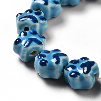 Handmade Printed Porcelain Beads PORC-F005-02A-1