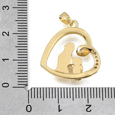 Brass Micro Pave Clear Cubic Zirconia Pendants KK-C263-24B-G-1