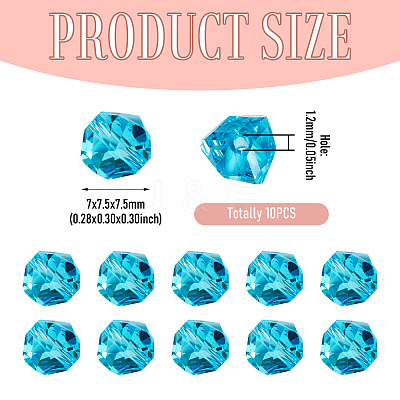 10Pcs Glass Imitation Austrian Crystal Beads GLAA-TADJ0001-11G-1
