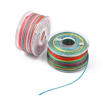 25 Rolls 25 Colors Round Segment Dyed Waxed Polyester Thread String YC-YW0001-02A-1
