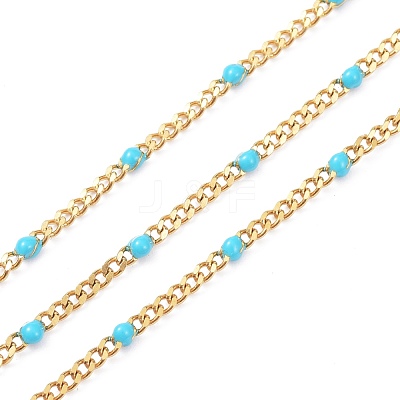 Ion Plating(IP) 304 Stainless Steel Enamel Curb Chains CHS-P013-01G-03-1