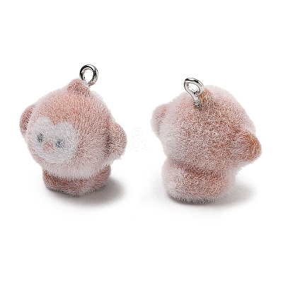 Flocking Opaque Resin Pendants RESI-F064-A10-1