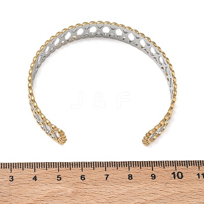 304 Stainless Steel Cuff Bangles for Women BJEW-D466-03GP-1