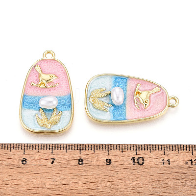 Rack Plating Alloy Enamel Pendants ENAM-N066-14KCG-1