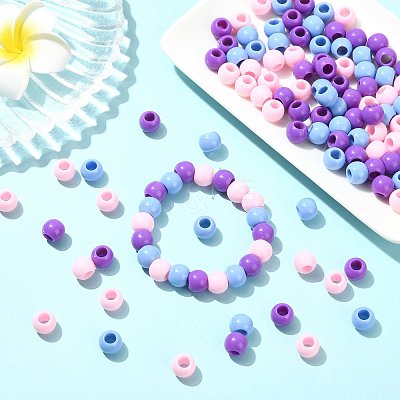 180Pcs 3 Colors Opaque Acrylic European Beads Beads SACR-FS0001-53-1