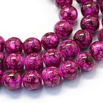 Baking Paint Glass Round Bead Strands DGLA-Q019-8mm-72-1
