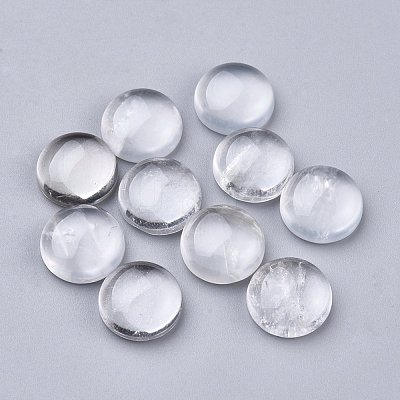 Natural Quartz Crystal Cabochons G-P393-R50-12MM-A-1