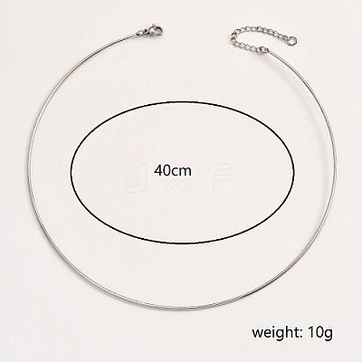 Non-Tarnish 201 Stainless Steel Simple Thin Collar Necklace QV1917-2-1