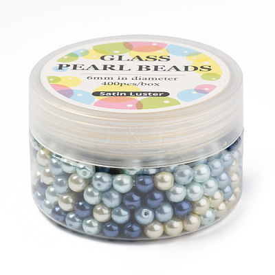 Glass Pearl Bead Sets HY-JP0001-02-N-1