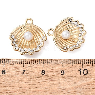 Alloy with Rhinestone and ABS Plastic Imitation Pearl Pendants FIND-Z111-04G-1