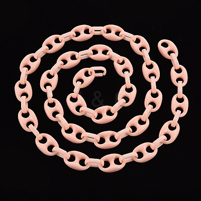 Handmade Opaque Acrylic Coffee Bean Chains CHAC-ZX0001-01H-1