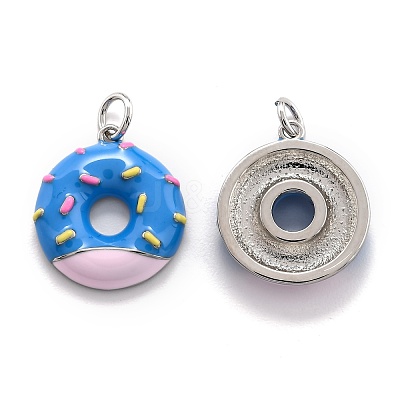 Brass Enamel Pendants KK-O140-06B-P-1