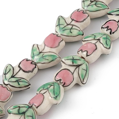 Handmade Porcelain Beads Strands PORC-F008-01-1