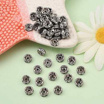 Brass Rhinestone Spacer Beads X-RB-A014-Z8mm-01B-NF-1