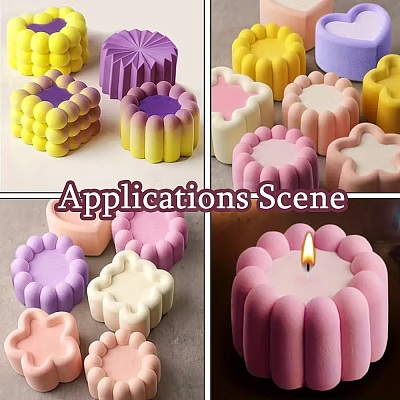 2Pcs 2 Styles Square Circular Cake Baking Silicone Molds ST-CJ0043-083-1