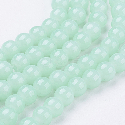 Imitation Jade Glass Beads Strands DGLA-S076-4mm-20-1