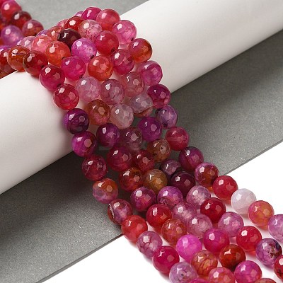 Dyed & Heated Natural Dragon Veins Agate Beads Strands G-P539-A01-22-1