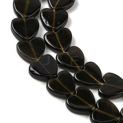 Natural Golden Sheen Obsidian Beads Strands G-M403-A46-03-1