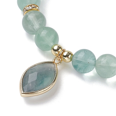 Natural Fluorite Stretch Bracelets BJEW-JB10092-01-1