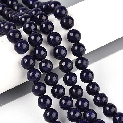 Dyed Natural Mashan Jade Round Beads Strands G-T139-8mm-67H-1