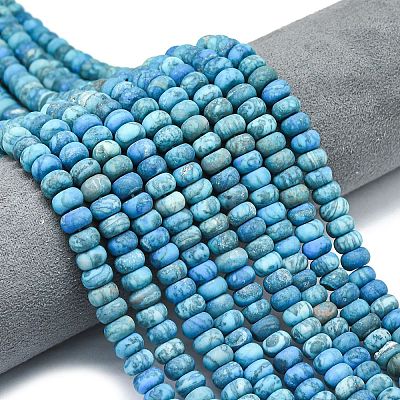 Dyed Natural Map Stone Beads Strands G-P575-A21-8x5mm-03-1